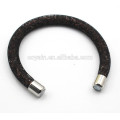 Bracelet en acier inoxydable noir 316L en cristal inoxydable